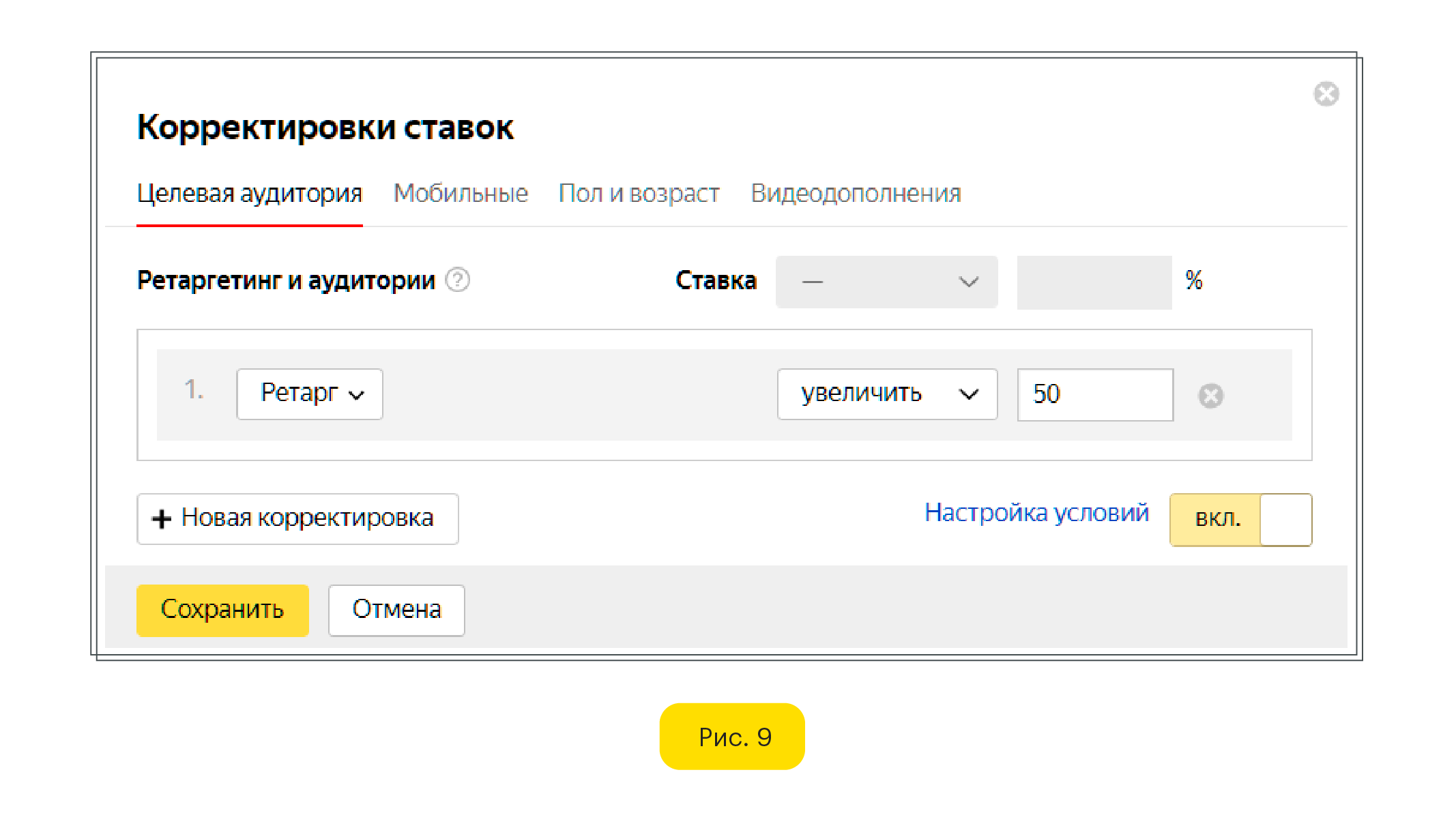 Корректировки ставок Яндекс Директ